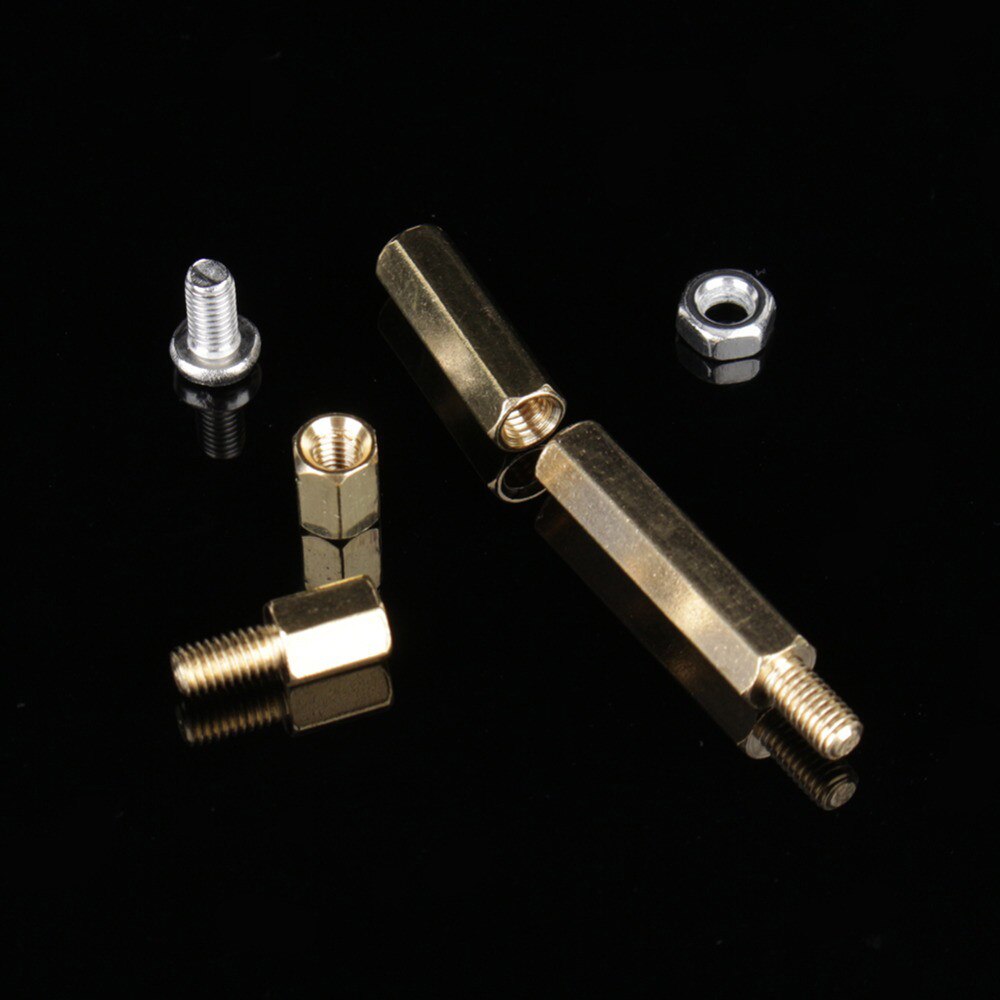 ชุดเสาทองเหลือง 120pcs box set M3 stainless steel screws and nuts brass hexagonal copper column pillar spacer combination
