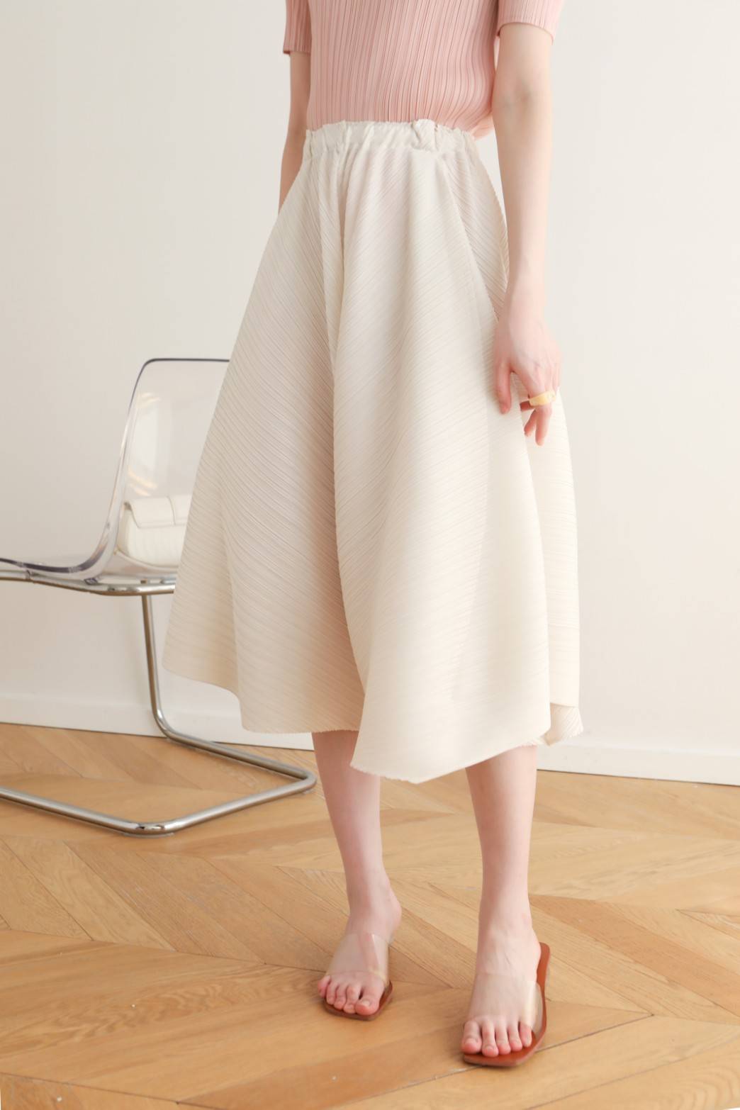 ยาว 28นิ้ว!! 2MUAY รุ่น GJO2923 FLARED PLEAT PANT กางเกงผู้หญิง กางเกงพลีทคุณภาพ 12สี FREE SIZE