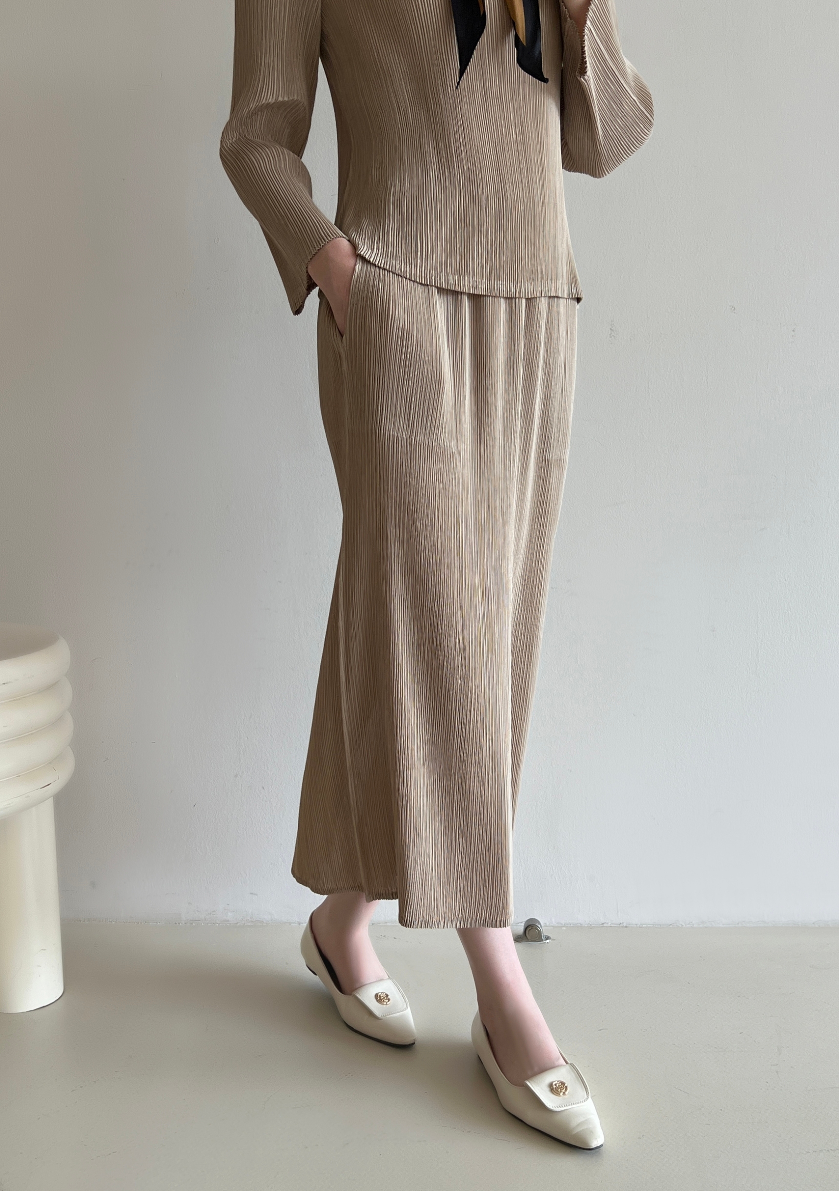 ปรับราคาลง20%!! ยาว 33นิ้ว! 2MUAY รุ่น GJO11044 กระโปรงพลีทผ้าแมตต์ PRNCIL PLEATED SKIRT 10 สี FREE SIZE