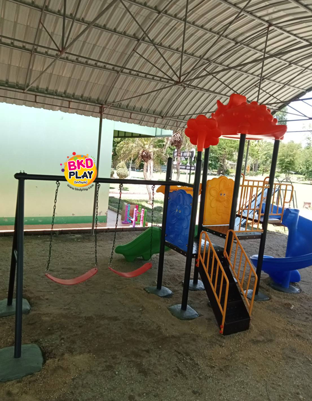 เครื่องเล่นสนามกลางแจ้ง ชุด ไดโนเสาร์เพื่อนรัก , กระดานลื่น, ของเล่น,ครุภัณฑ์สนามเด็กเล่น, สพฐ,โครงการโรงเรียนประชารัฐ playground,สไลเดอร์,ของเล่นเสริมพัฒนาการ,เครื่องเล่นสนาม, สนามเด็กเล่น ทำงบประมาณ70,000 บาท