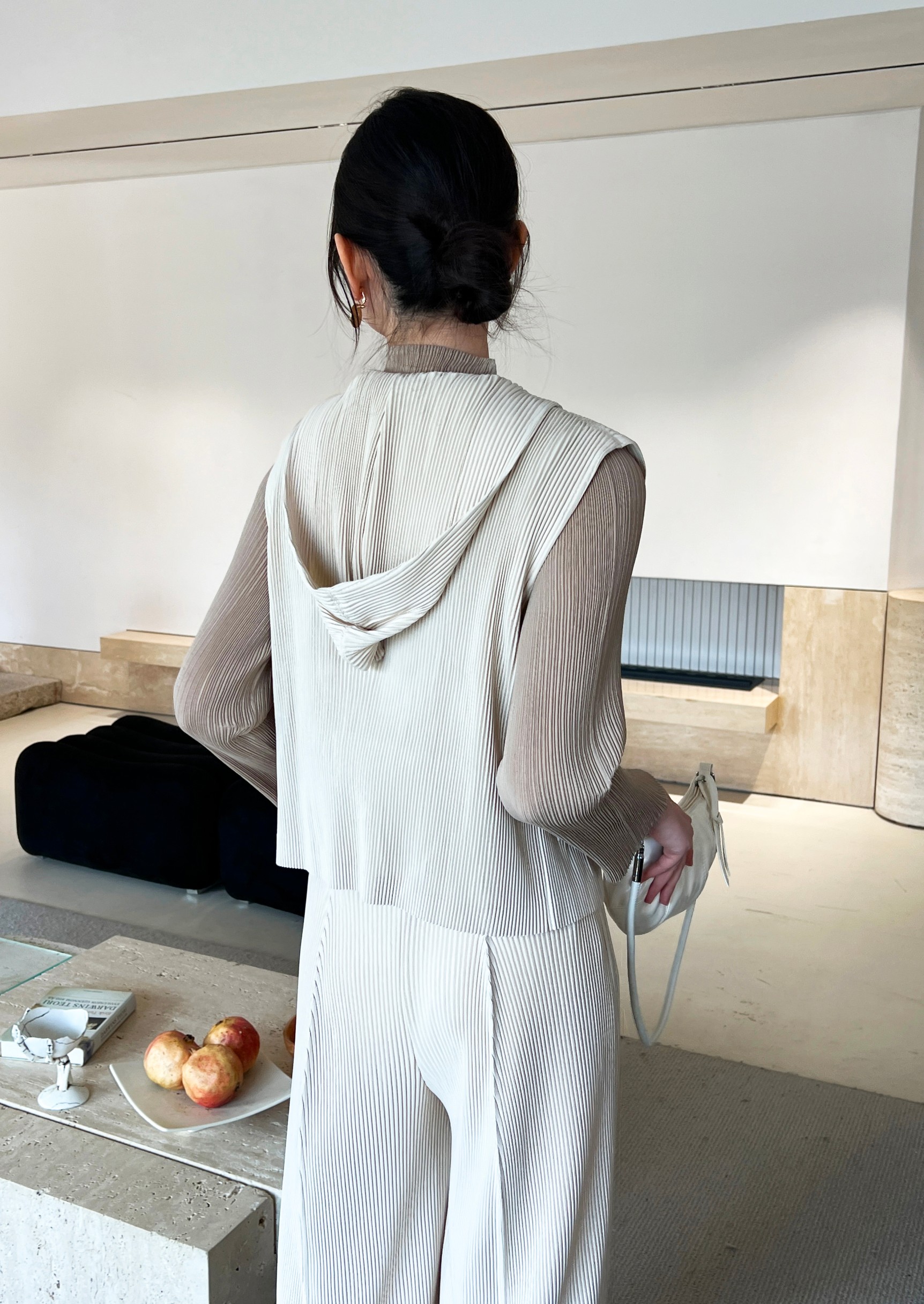 2MUAY รุ่น GJO5103-9 เสื้อพลีทคุณภาพ THICK SLEEVELESS HOODED PLEATED TOP 8 สี FREE SIZE