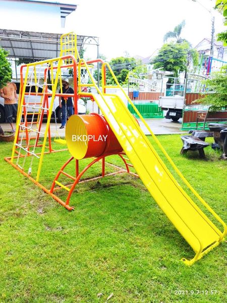 ชุดรวม H เครื่องเล่นสนามแบบเหล็ก ประกอบด้วยสไลเดอร์ชิงช้าปีนป่ายแป้นบาส (ถักเล็ก) , เครื่องเล่นสนามกลางแจ้ง , OutdoorPlayground,ผลิตเครื่องเล่นสนาม,เครื่องเล่นงบสพฐ.ประชารัฐ ราคาโรงงาน