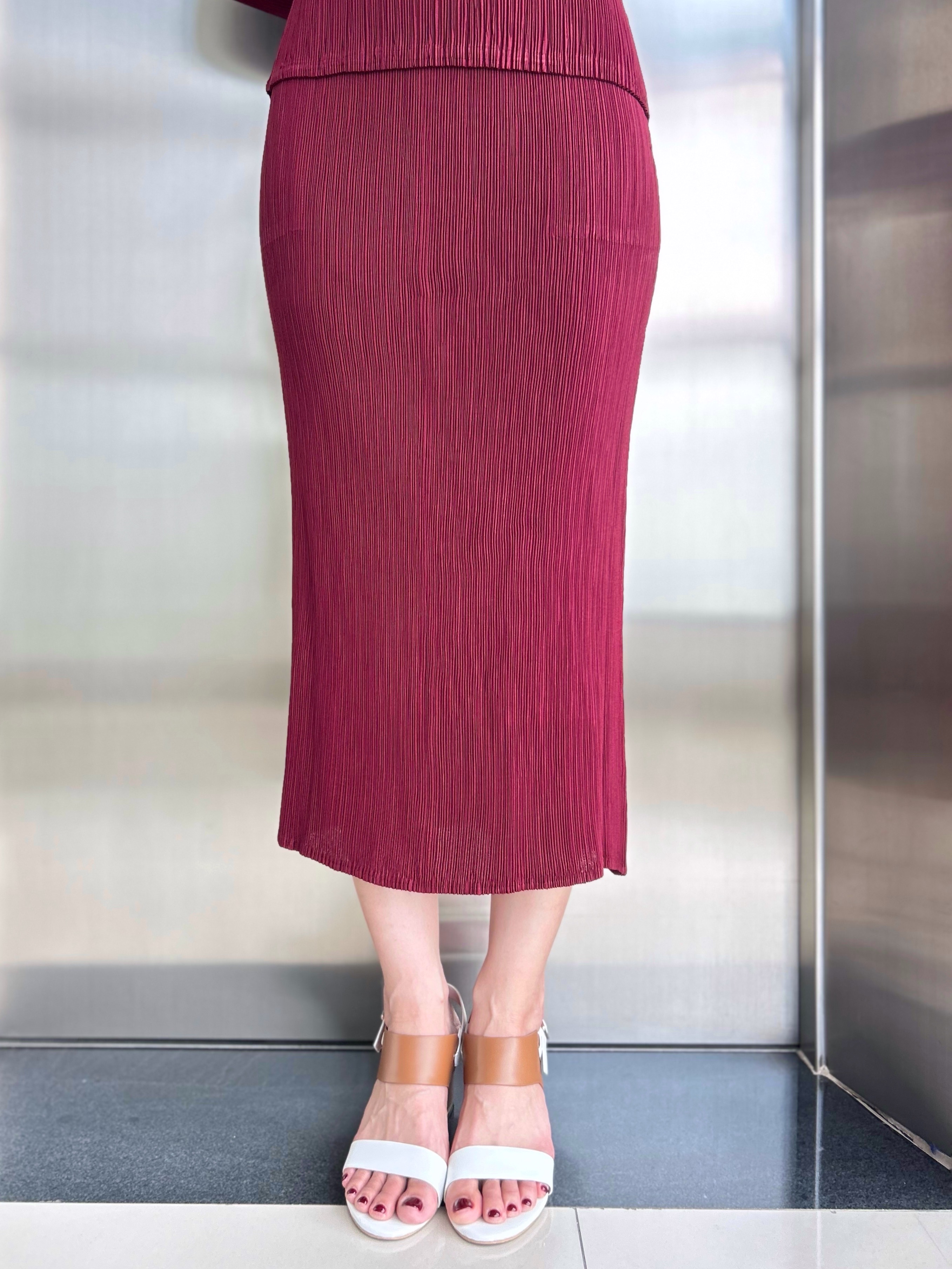 ปรับราคาลง20%!! ยาว 33นิ้ว! 2MUAY รุ่น GJO11044 กระโปรงพลีทผ้าแมตต์ PRNCIL PLEATED SKIRT 10 สี FREE SIZE