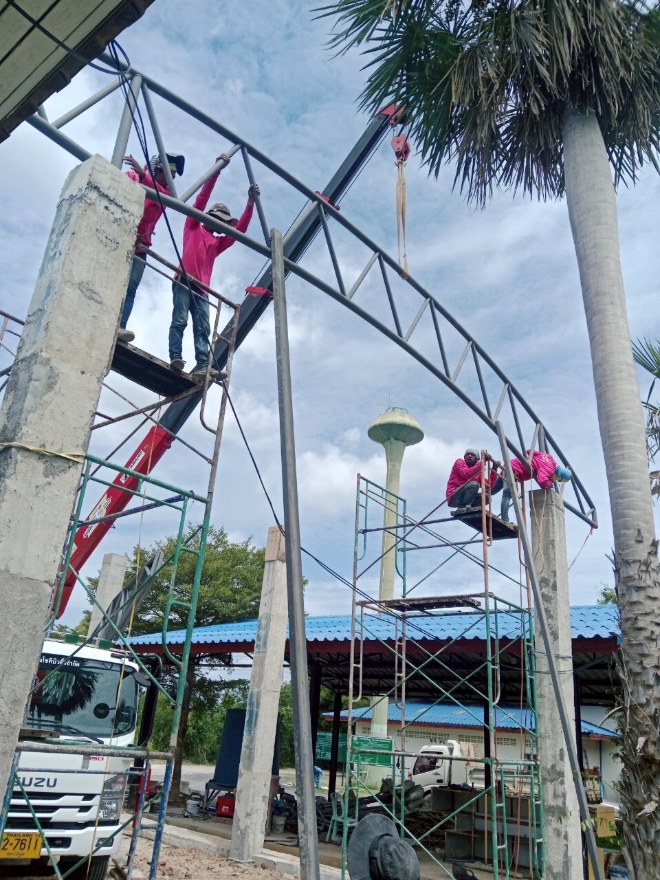 งานก่อสร้างอาคารกิจกรรมหน้าเสาธงศูนย์พัฒนาเด็กเล็ก