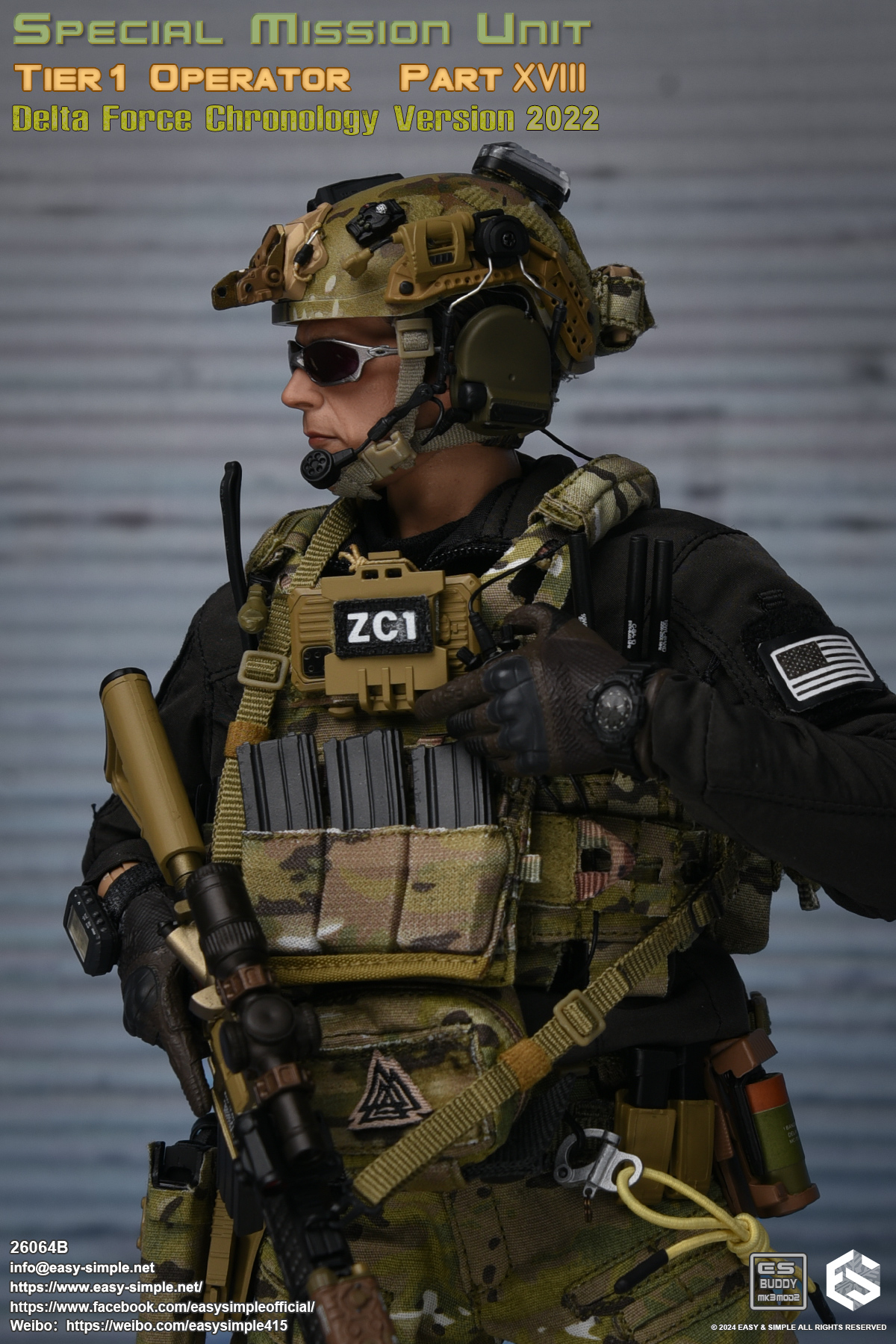 [สั่งจอง]Easy&Simple 26064B 1/6 : SMU Tier1 Operator Part XVIII Delta Force Chronology Version 2022