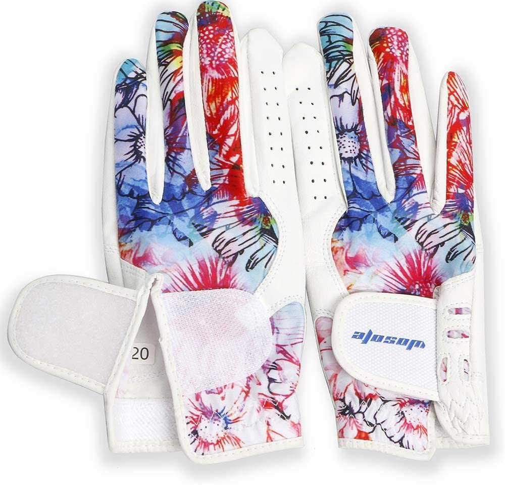 WOSOFE Women Golf Gloves Sheepskin Non Slip Model 9HL ถุงมือกอล์ฟผู้หญิง หนังแกะสุดนุ่ม และยืดหยุ่น ระบายอากาศได้ดี ไม่อับชื้น ไม่ลื่น หนึบมือมาก ( 1 pair. )