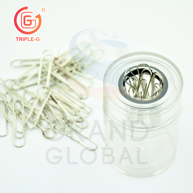Triple-G คลิปหนีบกระดาษ ลวดเสียบกระดาษ พร้อมขวดใส่คลิป แพ๊คคู่