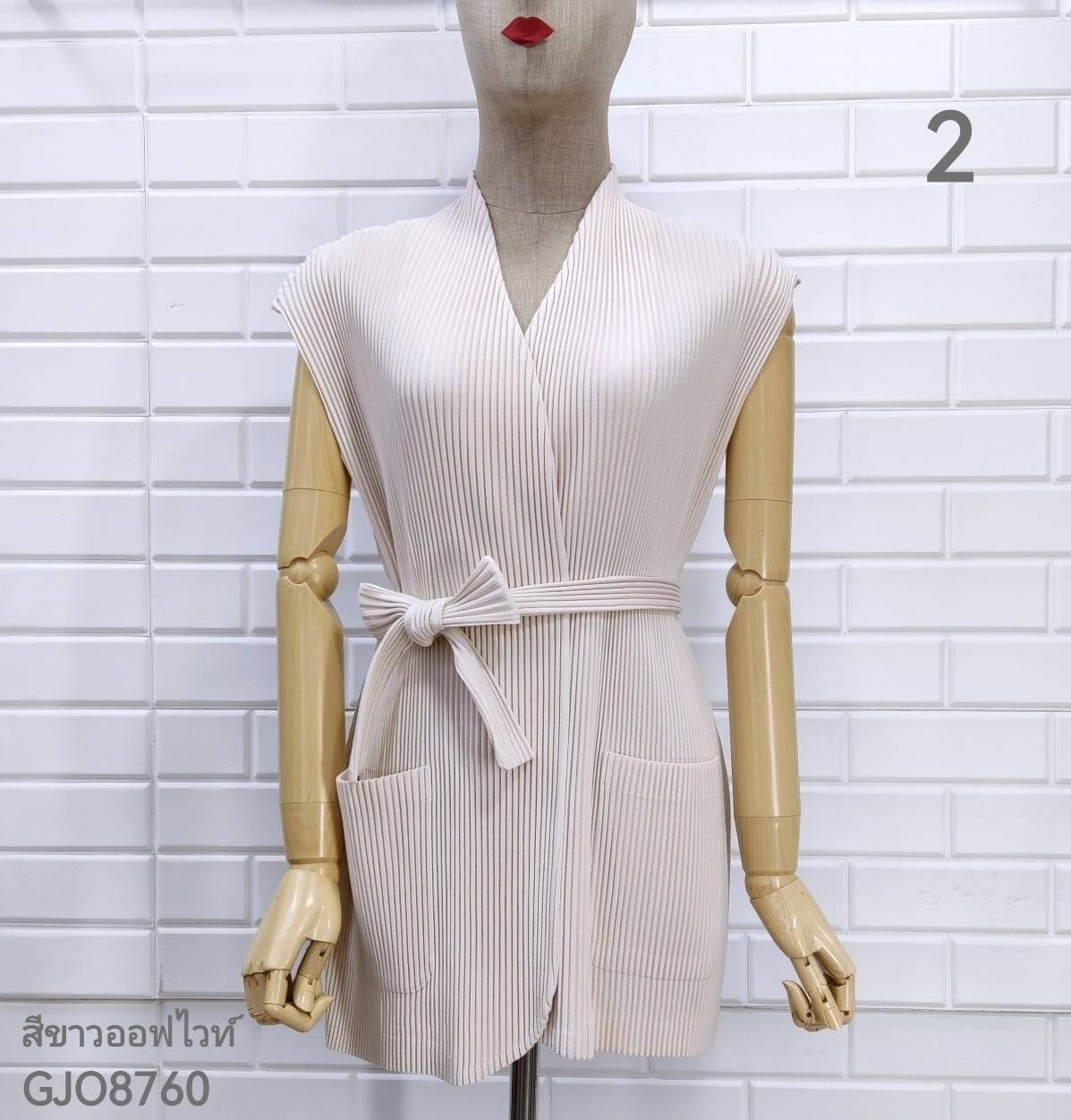 2MUAY รุ่น GJO8760 THICK WAIST TIE PLEAT CARDIGAN เสื้อคลุมผู้หญิง เสื้อคลุมพลีทคุณภาพ 8สี FREE SIZE