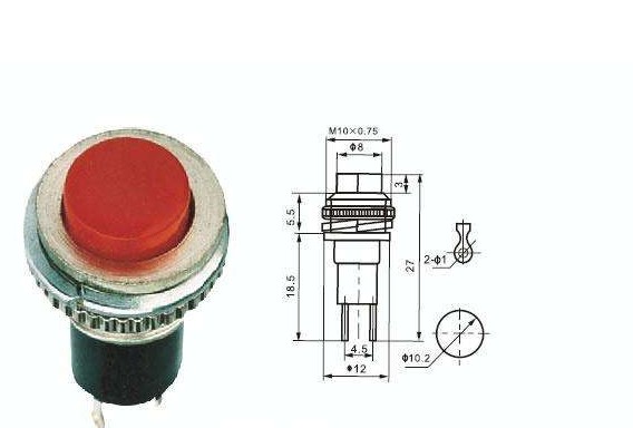 สวิตซ์แบบ กดติดปล่อยดับ DS-316 ปุ่มกดขนาด10mm small button