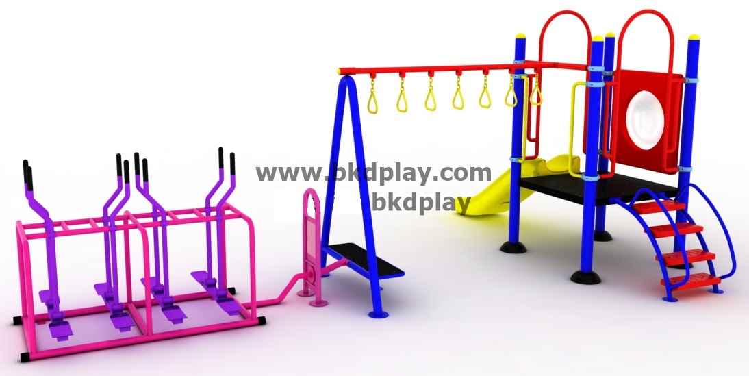 ชุดหอสไลด์80 +ห่วงโหน +บิดเอวบัดดี้ เครื่องเล่นสนามกลางแจ้ง เหล็ก ของเล่น สั่งผลิต 10-20 วัน ขนาด 400x630x220 ซม.