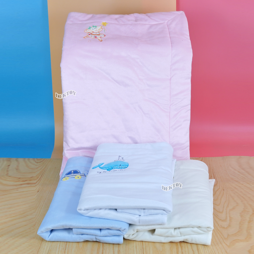 Tomtomjoyful ผ้าห่มเด็ก ผ้าห่มเวลลัว2หน้า นุ่มลื่นน่าสัมผัส 30x36นิ้ว BLK-32 สำเนา