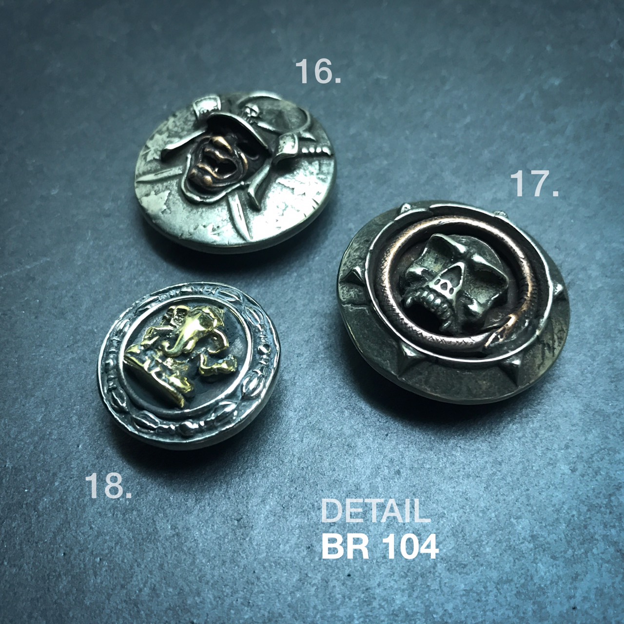 BR104 เหรียญประดับกระเป๋า อะไหล่ทองเหลือแท้ อุปกรณ์งานหนัง**ราคาต่อชิ้น**
