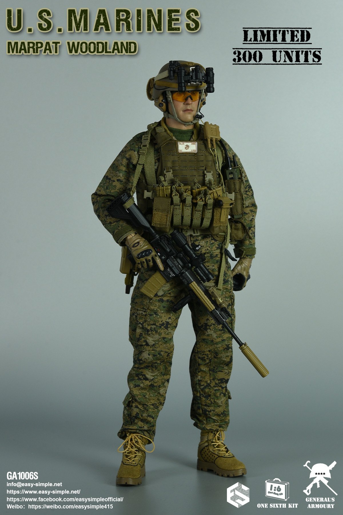 [สั่งจอง]General‘s Armoury GA1006S 1/6 : U.S. MARINES MARPAT WOODLAND