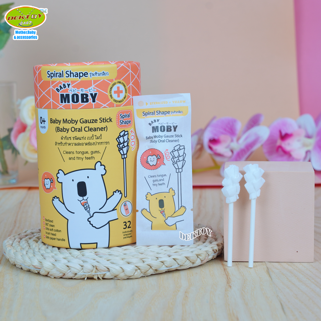 Baby moby ผ้าก๊อซ ชนิดแท่ง เบบี้ โมบี้ รุ่นหัวเกลียว 32 ชิ้น
