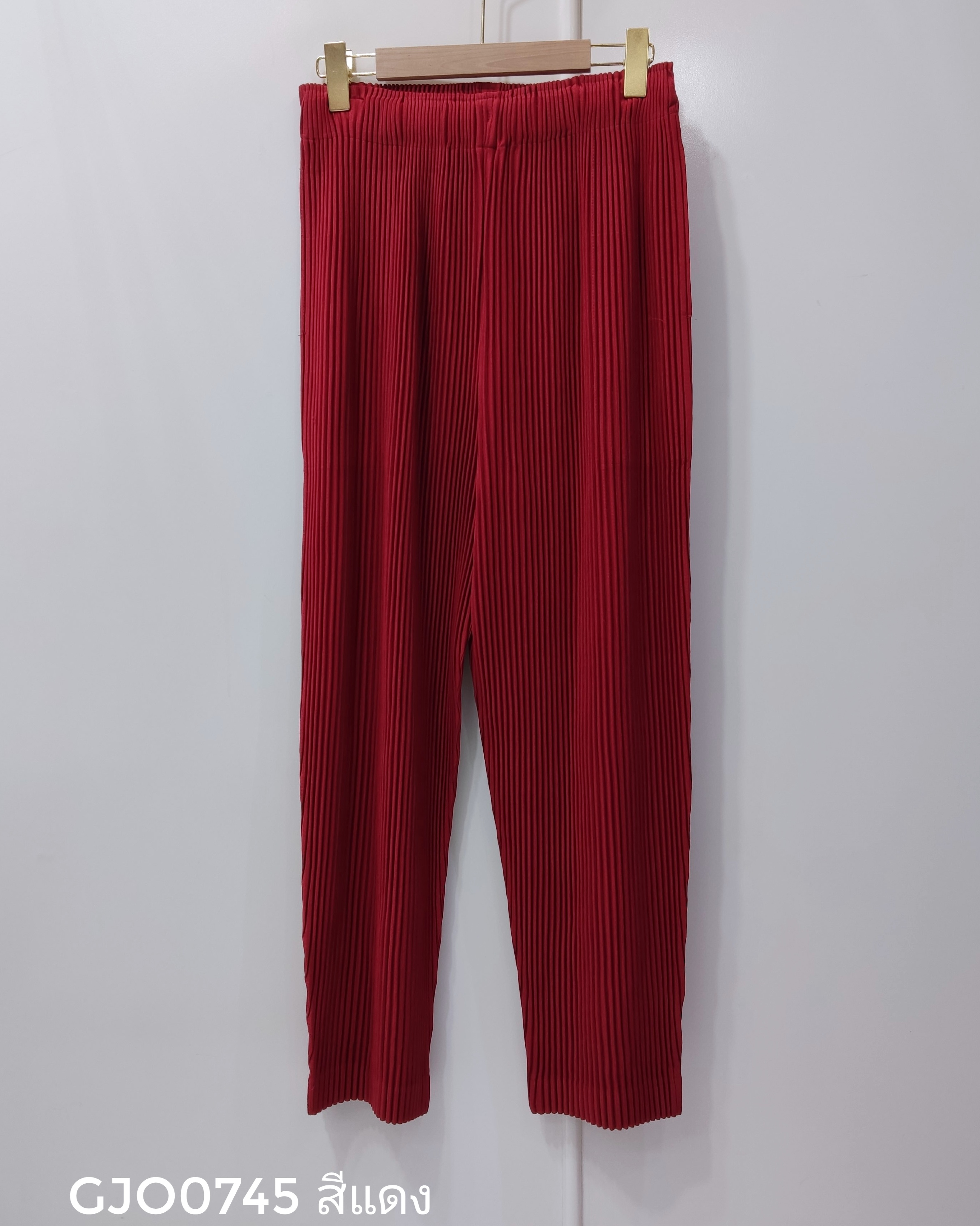 UNISEX ยาว 37.5 นิ้ว 2MUAY รุ่น GM0745 กางเกงอัดพลีท THICK TAPERED PLEATED PANTS 5 สี FREE SIZE