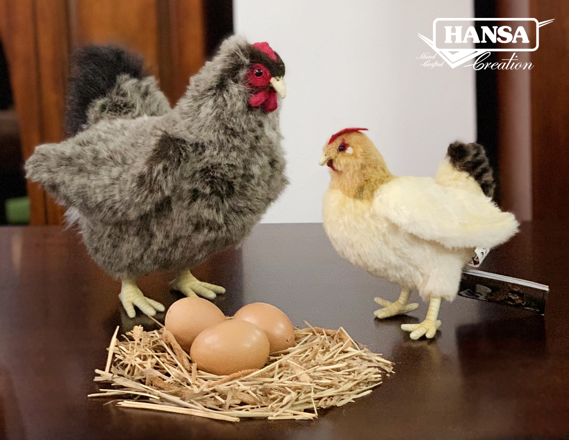 5622 Gray Hen 30cm.H - ตุ๊กตาแม่ไก่สีเทา