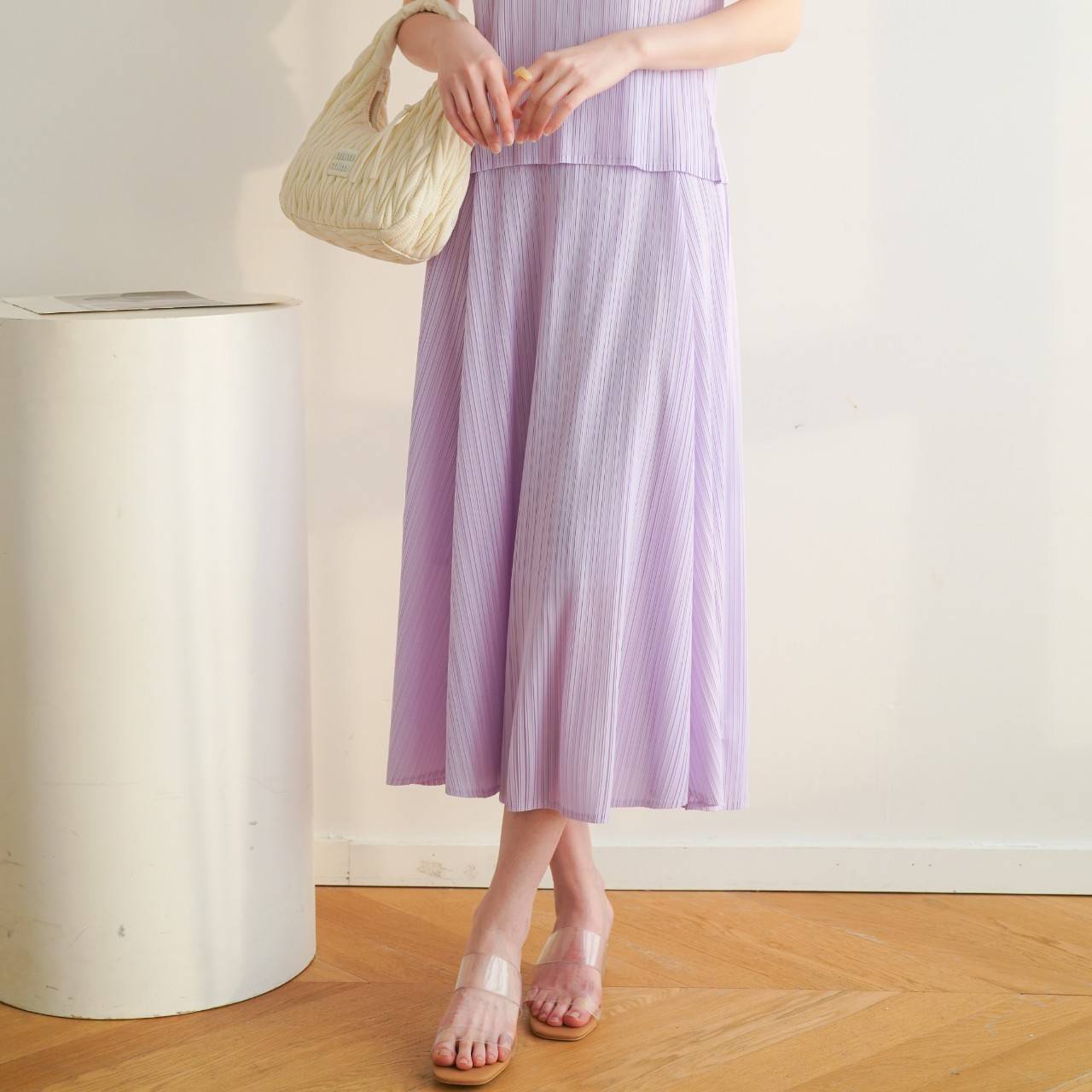 ยาว 31นิ้ว! 2MUAY รุ่น GJO8130 กระโปรงอัดพลีทงานคุณภาพ FLARED PLEATED SKIRT 20สี FREE SIZE