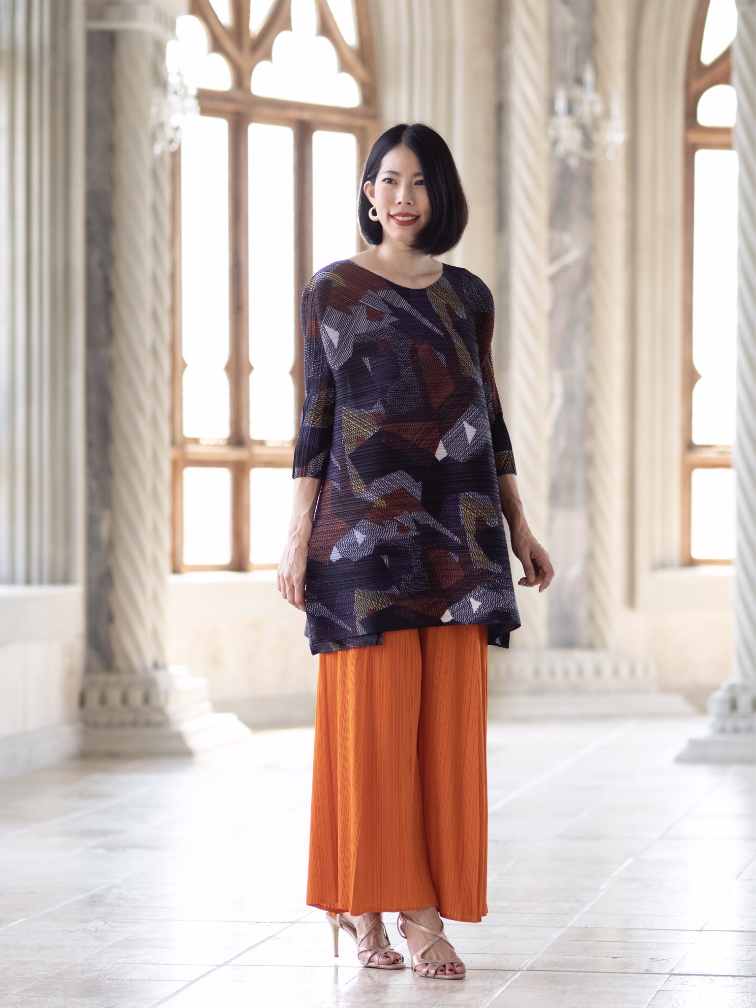 ยาว37.5"นิ้ว! 2MUAY กางเกงผู้หญิง กางเกงพลีทคุณภาพ รุ่น GJO6972 WIDE LEG PLEAT PANT FREE SIZE