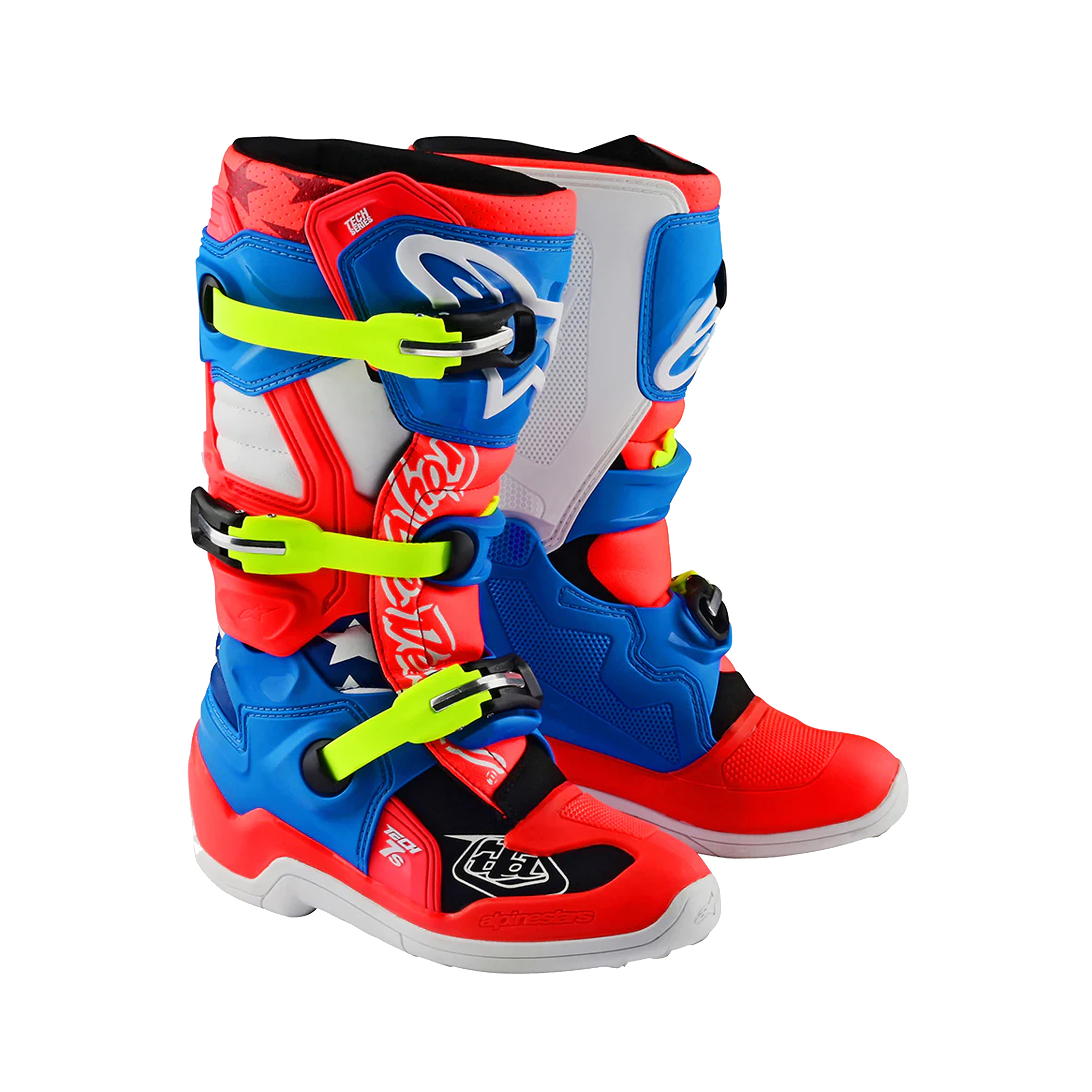 รองเท้า Youth Alpinestars Tech 7S MX Boot Solid Rocket Red / White / Blue