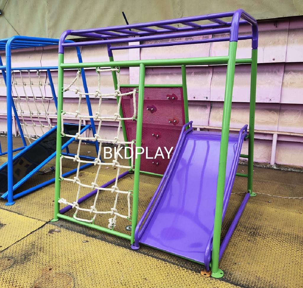 ชุดรวมปีนป่าย4in1 สีหวาน เครื่องเล่นสนามกลางแจ้ง สนามเด็กเล่น ของเล่นเสริมพัฒนาการ