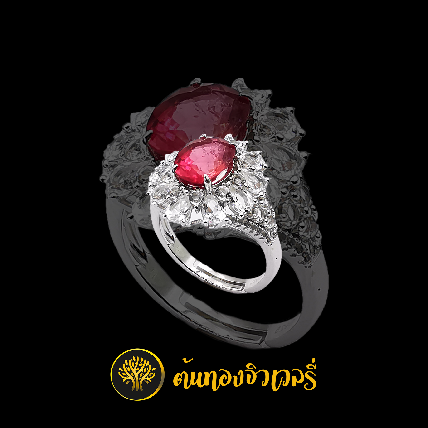 แหวนพลอยทับทิม เพชรล้อม งานสวยๆ พลอยเด่นๆครับ