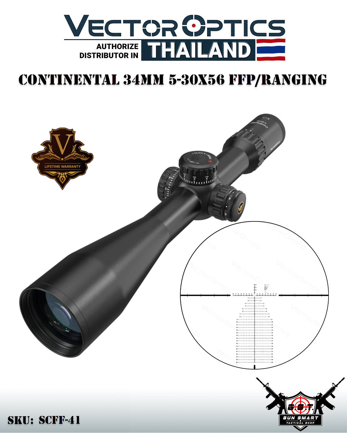 CONTINENTAL 34MM 5-30X56 FFP/RANGING