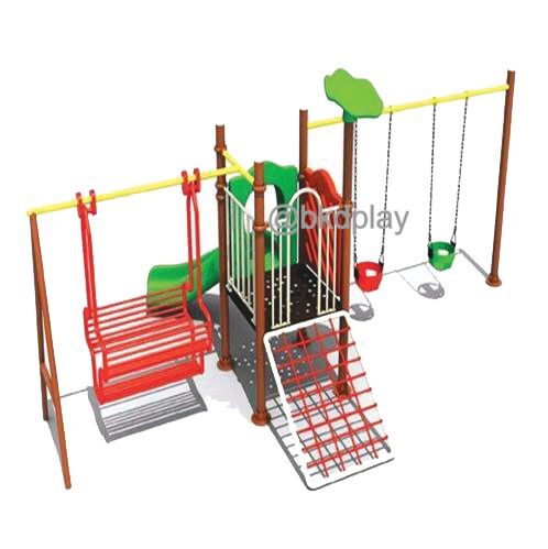เครื่องเล่นสนามกลางแจ้ง ชุดเครื่องเล่นเด็ก BA-29 มี 1 รางสไลเดอร์ ,1 ปีนป่าย ,ชิงช้า 2 ที่นั่ง และชิงช้ากระเช้า 1 ชุด,ชุดปีนป่ายสไลเดอร์และชิงช้ารวม,,ผีเสื้อนักผจญภัย,ครุภัณฑ์สนามเด็กเล่น,งบสพฐ,outdoor Playground,ผลิตในไทย
