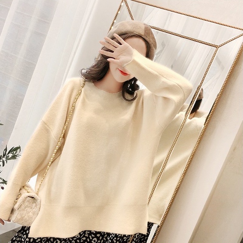 เสื้อสเวตเตอร์กันหนาว เสื้อกันหนาวไหมพรม เสื้อกันหนาวไหมพรมผสมวูล Loose Style (มี 6 สี)