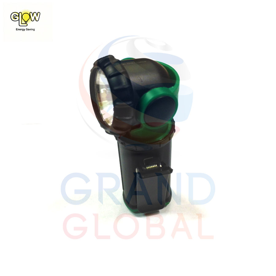 GLOW ไฟฉาย มินิ Swivel Head Mini Flashlight With Clip แบบใส่ถ่าน ตัวหนีบ หัวหมุน ปรับทิศทาง ไฟวอร์มไวท์ คละสี 1 ชิ้น