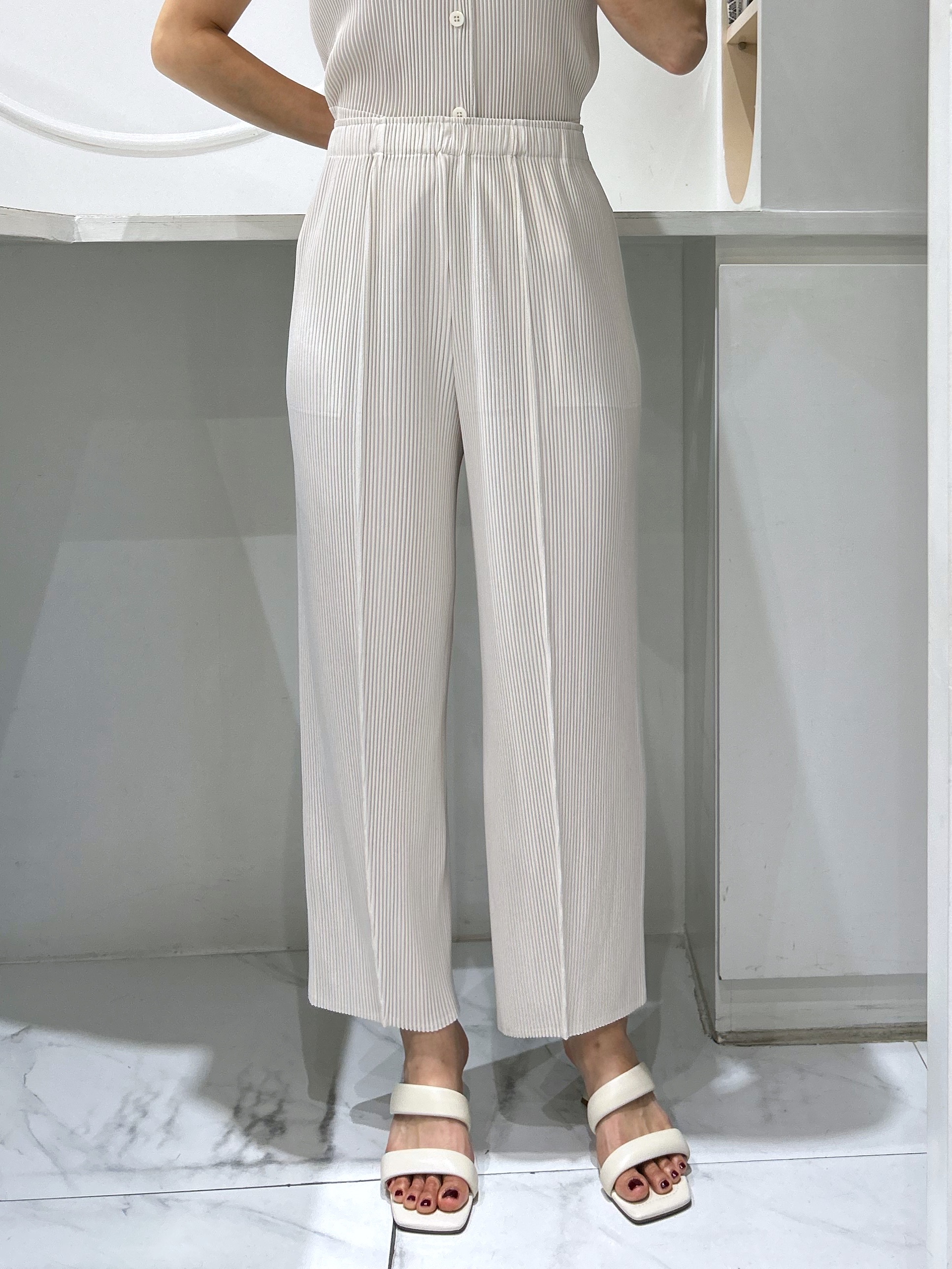 ยาว 37.5 นิ้ว 2MUAY รุ่น GJO11411 กางเกงอัดพลีท THICK STRAIGHT PLEATED PANTS 10 สี FREE SIZE