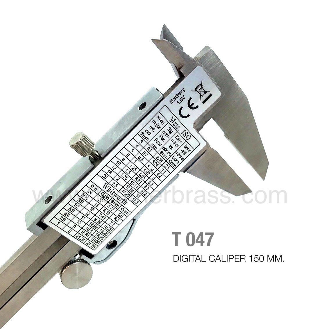 T047 เครื่องวัดขนาดดิจิตัล Digital Caliper 150 mm อุปกรณ์สำหรับวัดขนาดอะไหล่ วัดความหนาหนัง**ราคาต่อกล่อง**