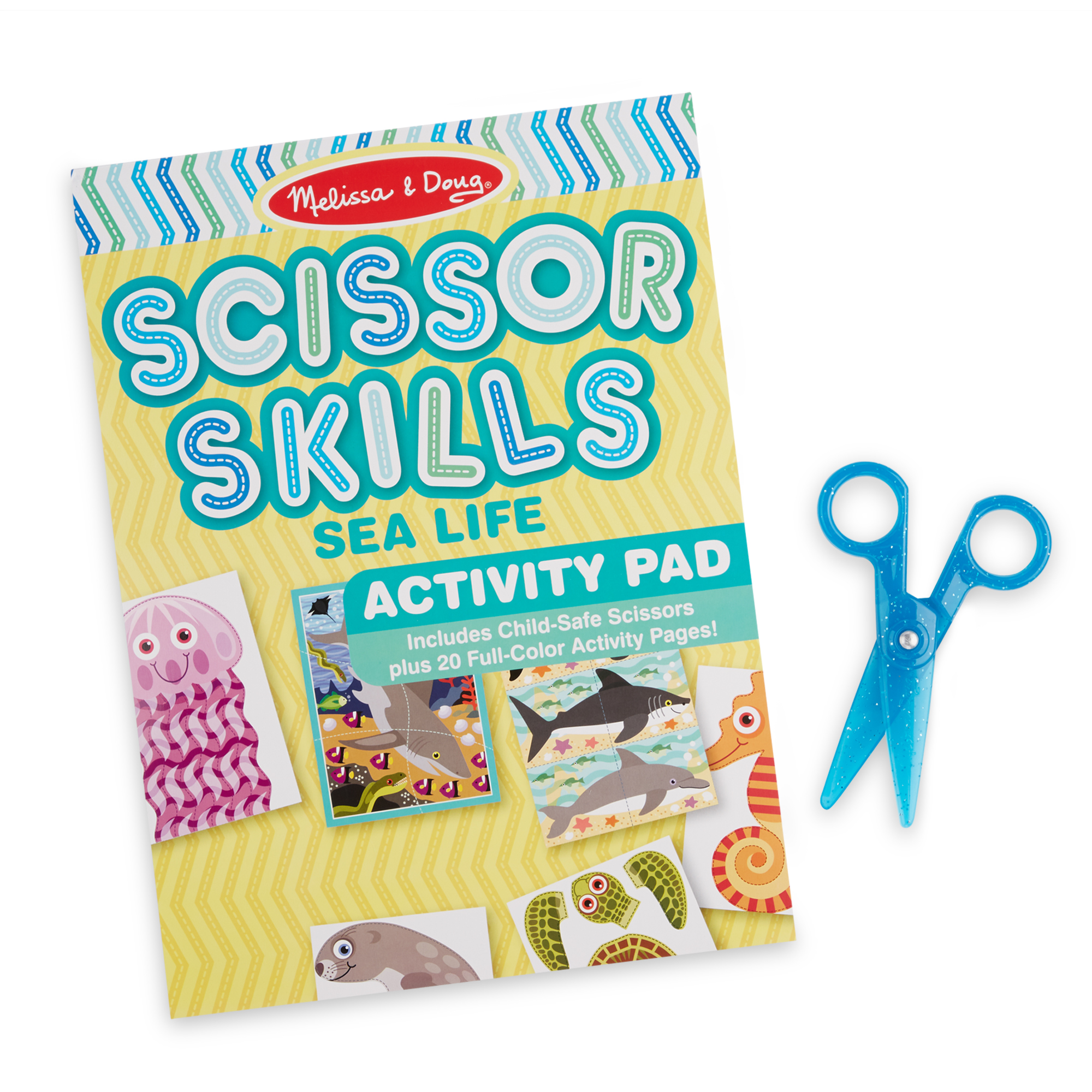 Sea Life Scissor Skills Activity Pad ชุดกรรไกรฝึกตัด รุ่นใต้ท้องทะเล เสริมทักษะการบังคับมือ การมีสมาธิ และการมีความคิดริเริ่มสร้างสรรค์ Melissa & Doug