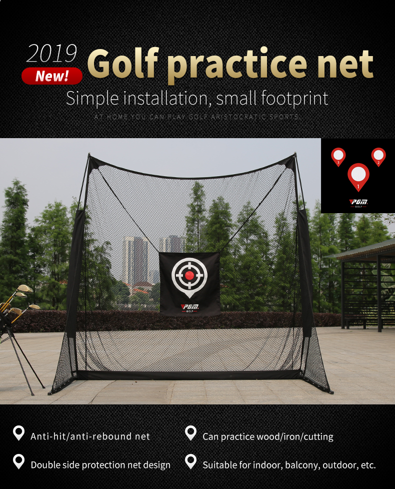 Golf Practice Net ตาข่ายฝึกซ้อมกอล์ฟ PGM LXW015 Size 2.5 x2.5 x1.26 M. มีเป้าให้ 2 แบบ ซ้อมไดร์ฟ ซ้อมชิพ ( ไม่รวมพรม Not including the mat )