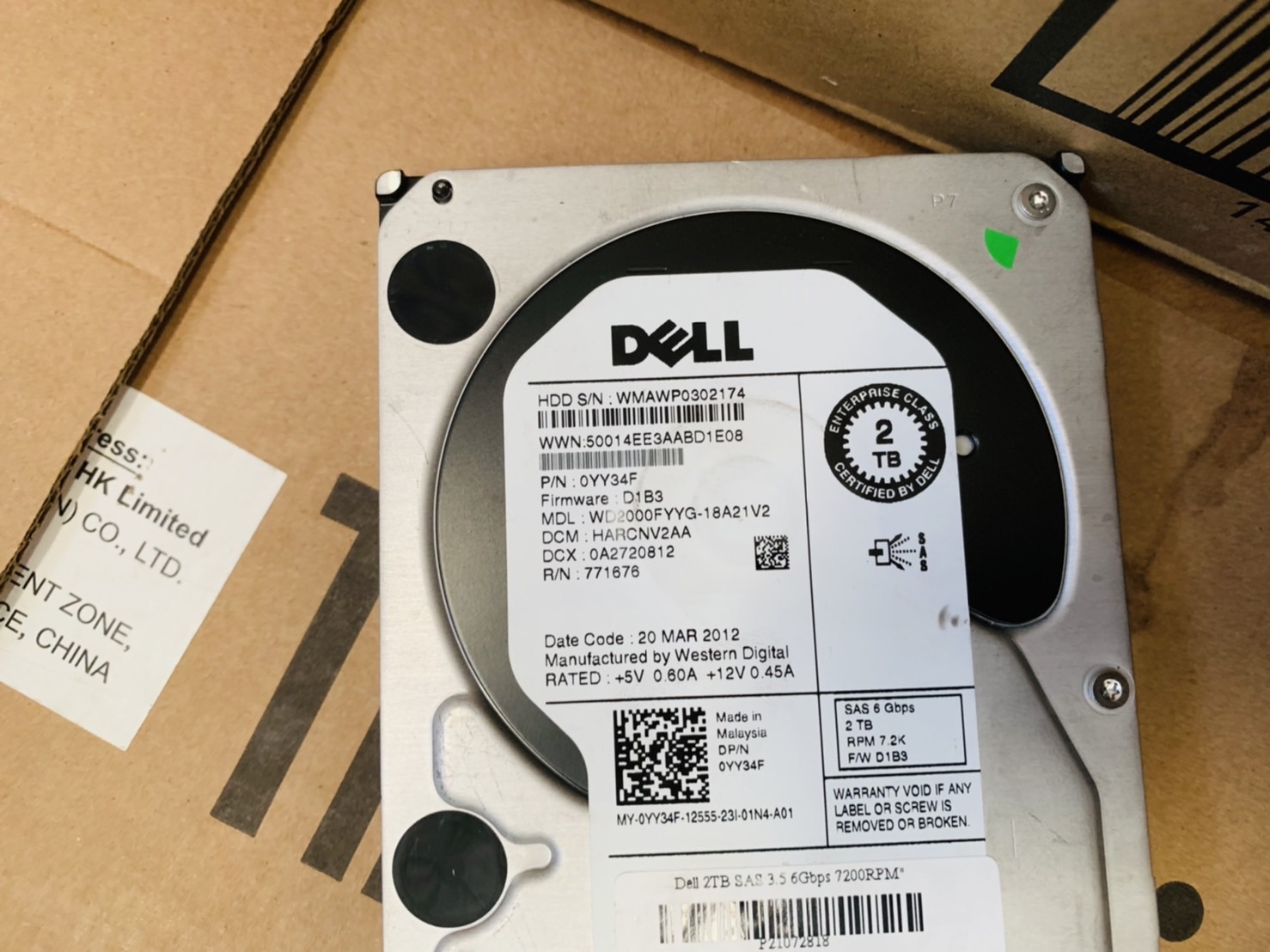 ฮาร์ดดิสก์ Hard Drive Dell 2TB SAS 3.5 6Gbps 7200RPM