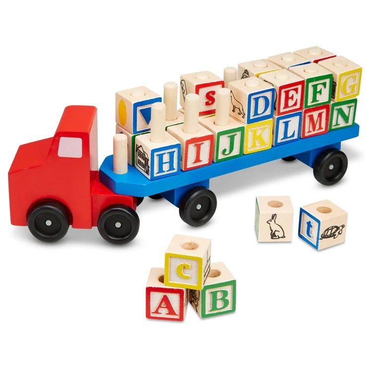 รถบล๊อกไม้ A-Z มีทั้งอักษณเล็กและอักษรใหญ่ Melissa & Doug Alphabet Truck รุ่น5175 ของเล่นเสริมพัฒนาการเด็ก