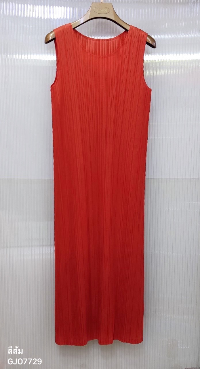 2MUAY BASIC รุ่น GJO7729 SLEEVELESS PLEATED DRESS เดรสผู้หญิง เดรสพลีทคุณภาพ 12สี