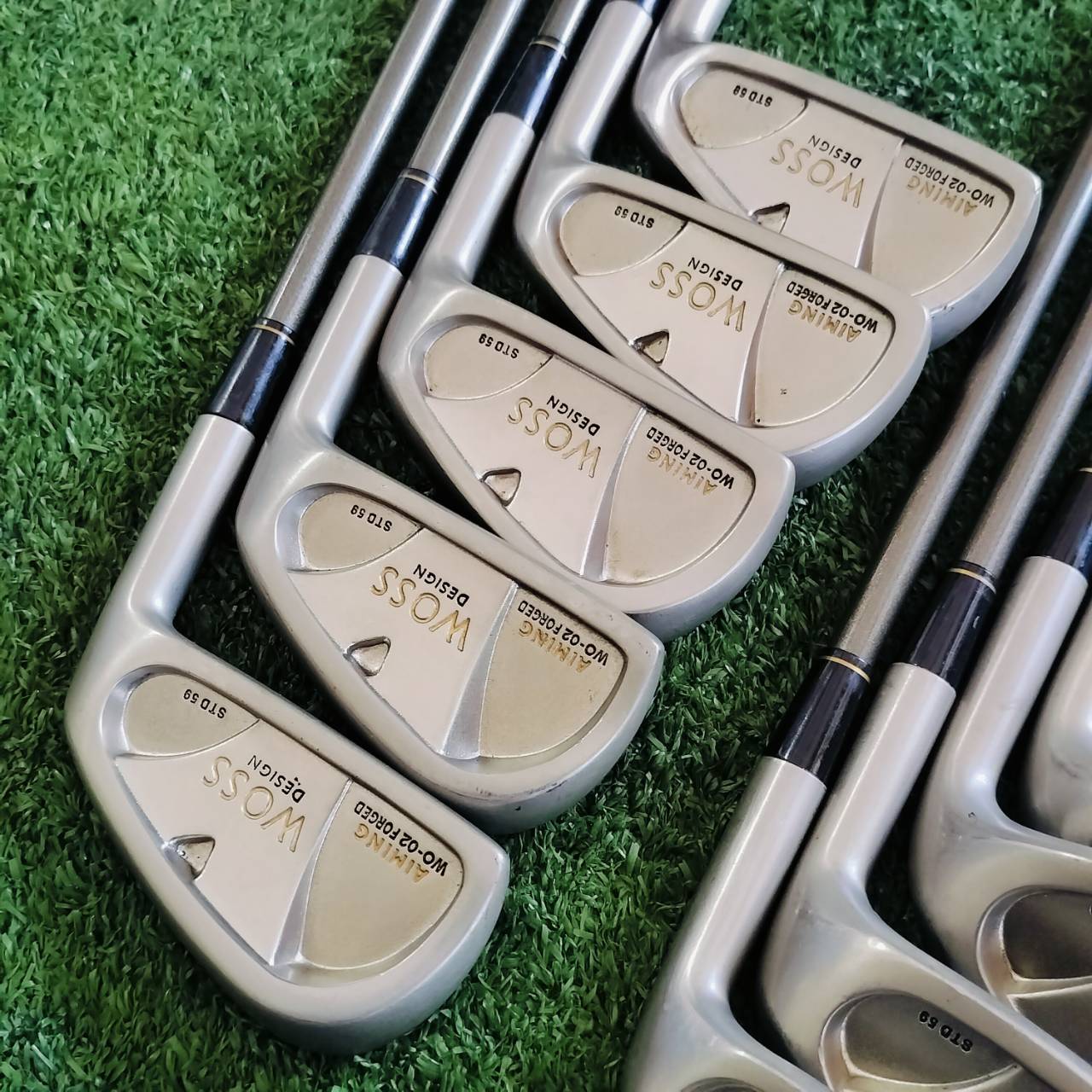 WOSS Japanese golf irons 3-9 P S AIMING WO-02 FORGED ตีนุ่มมากๆ ก้านกราไฟต์เดิมทุกอย่าง FLEX S ไม้กอล์ฟพรีเมี่ยมมือสอง ของแท้ By NakaraLuxurious