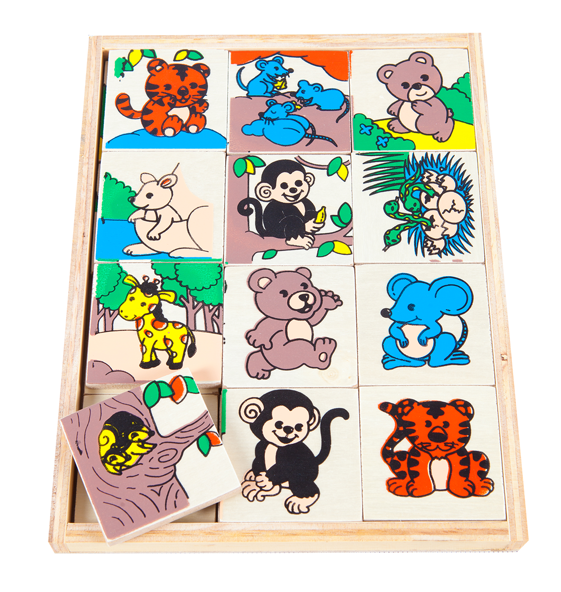 เกมจับคู่สัญลักษณ์แม่-ลูก ชุดสัตว์ป่า , ของเล่นไม้, ของเล่นเสริมพัฒนาการ, ของเล่นเด็กอนุบาล, สื่อการสอนเด็กอนุบาล วัสดุและสี ปลอดภัยต่อเด็ก มีมาตรฐาน มอก. ตามที่ สพฐ. กำหนด