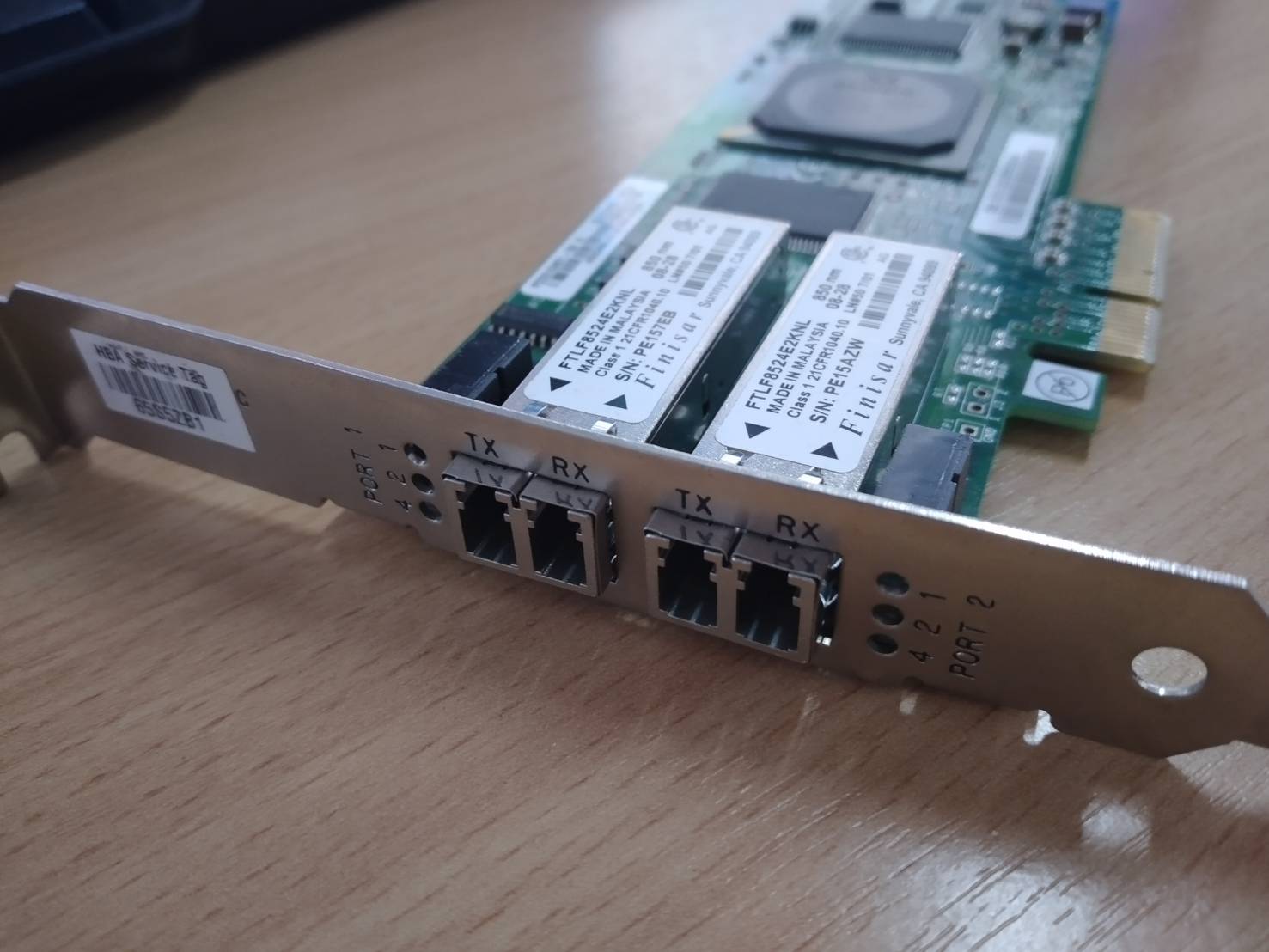 Network Cards px2510401-54 FP QLogic qle2462 PCIe x4 Dual Port Fibre HBA