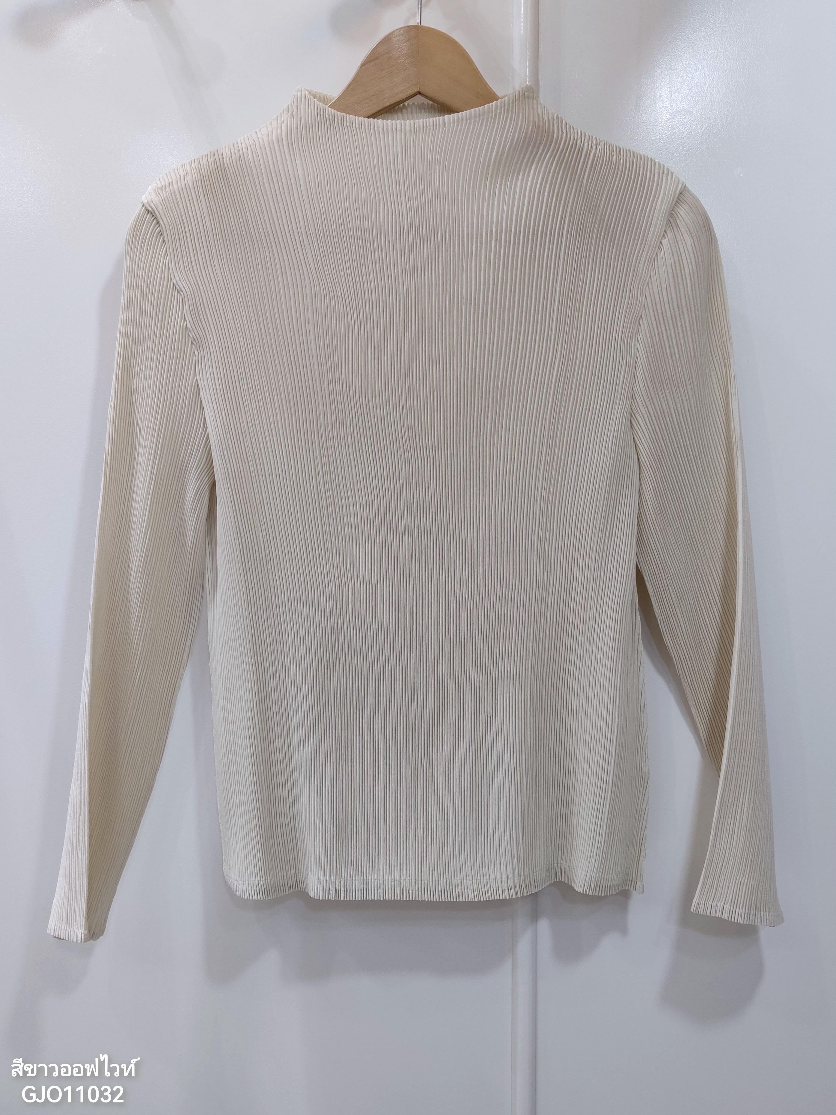 ปรับราคาลง20%!! 2MUAY รุ่น GJO11032 เสื้อพลีทผ้าแมตต์ HIGH NECK LONG SLEEVE PLEATED TOP 10 สี FREE SIZE