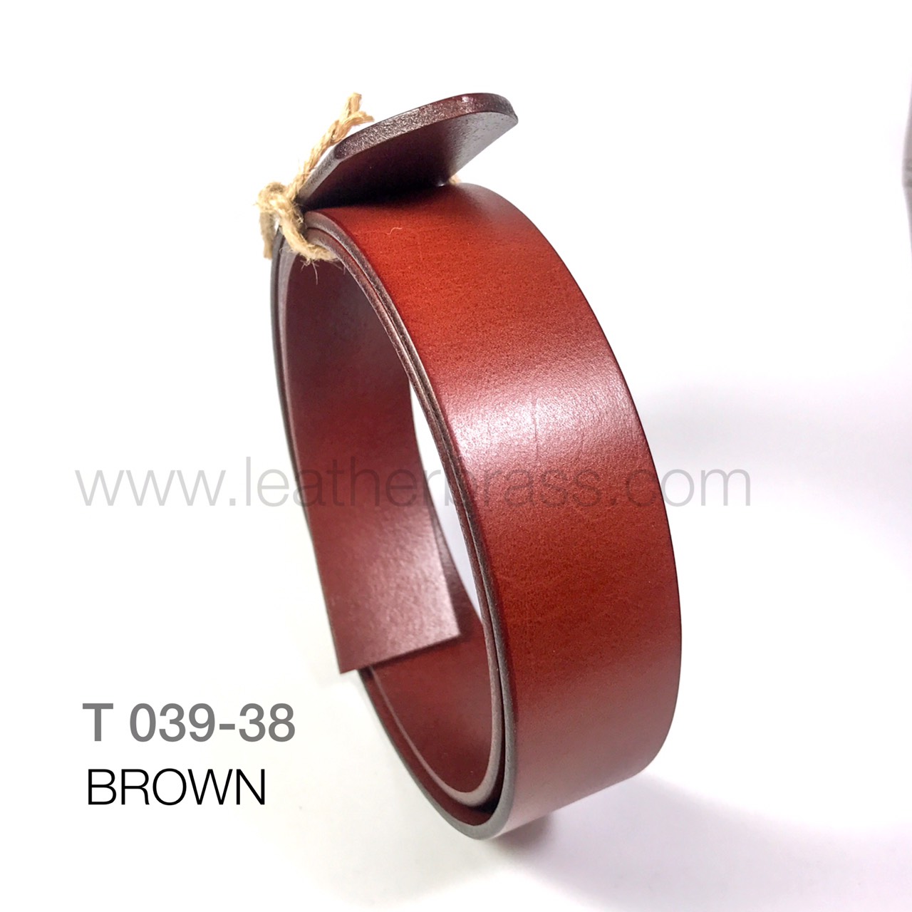 T039-38 เส้นเข็มขัดหนังอิตาลี่ ย้อมสีทะลุ ขนาดหน้ากว้าง 38 มิล (1.5นิ้ว) อะไหล่เข็มขัด leatherbrass**ราคาต่อเส้น**