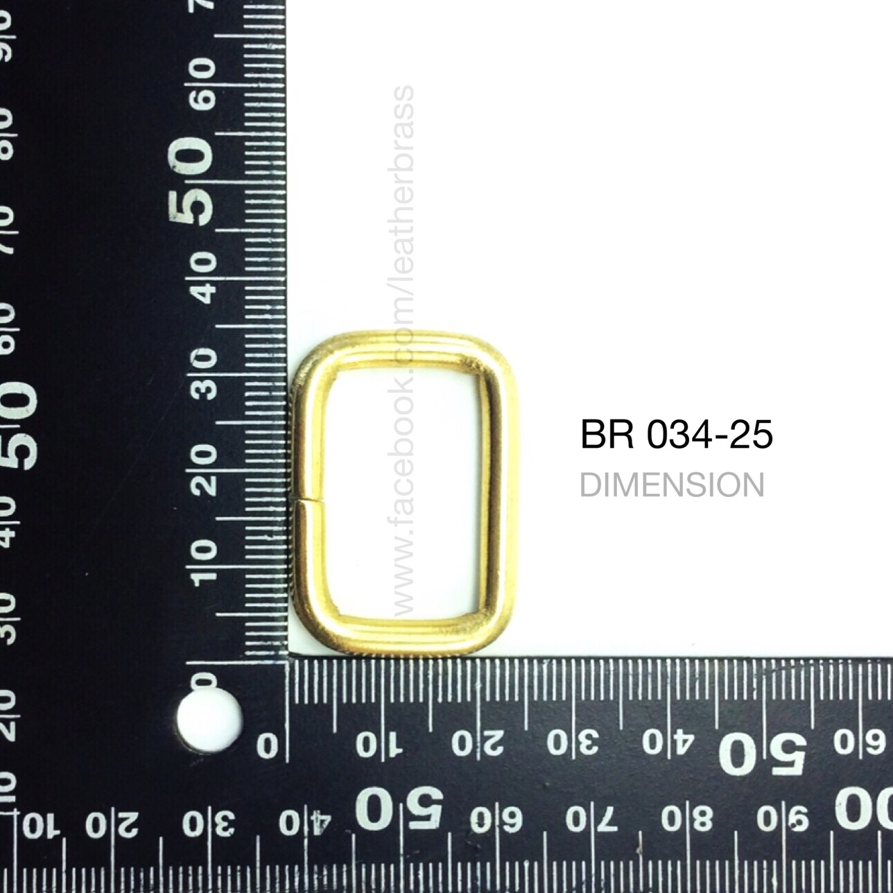ฺBR034 ห่วงสี่เหลี่ยมทองเหลืองแท้ อะไหล่ทองเหลืองแท้ อุปกรณ์งานหนัง leatherbrass**ราคาต่อชิ้น**