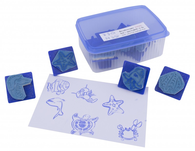 ชุดตรายางสัตว์น้ำ 12 ชิ้น (คละไซส์) RS020 ,ตรายาง ,ตราปั๊ม ,สื่อการสอน , ตัวปั๊มสัตว์น้ำ