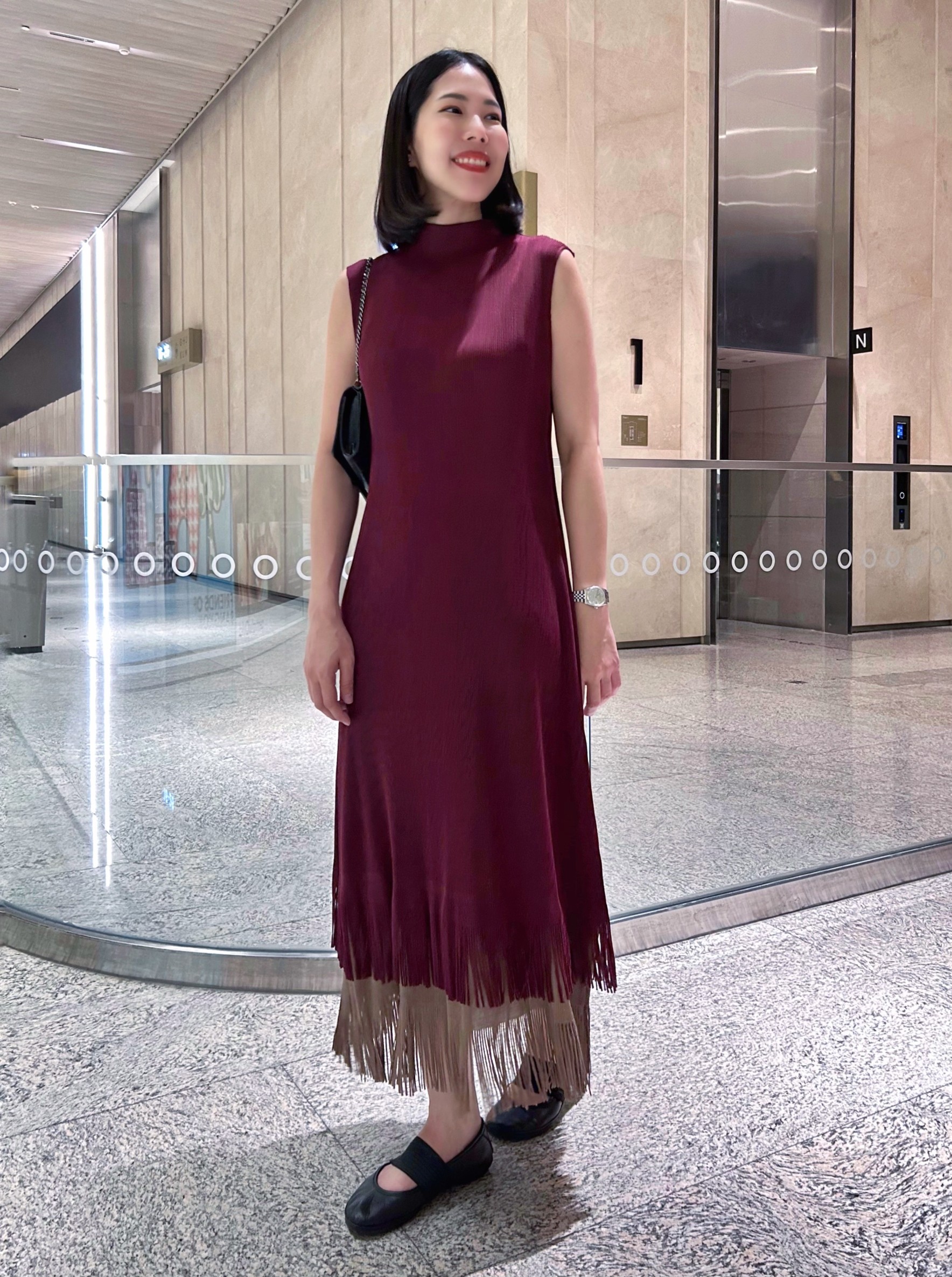 2MUAY รุ่น GJO11168 เดรสพลีทคุณภาพ SLEEVELESS LAYER FRINGE PLEATED DRESS 5 สี FREE SIZE