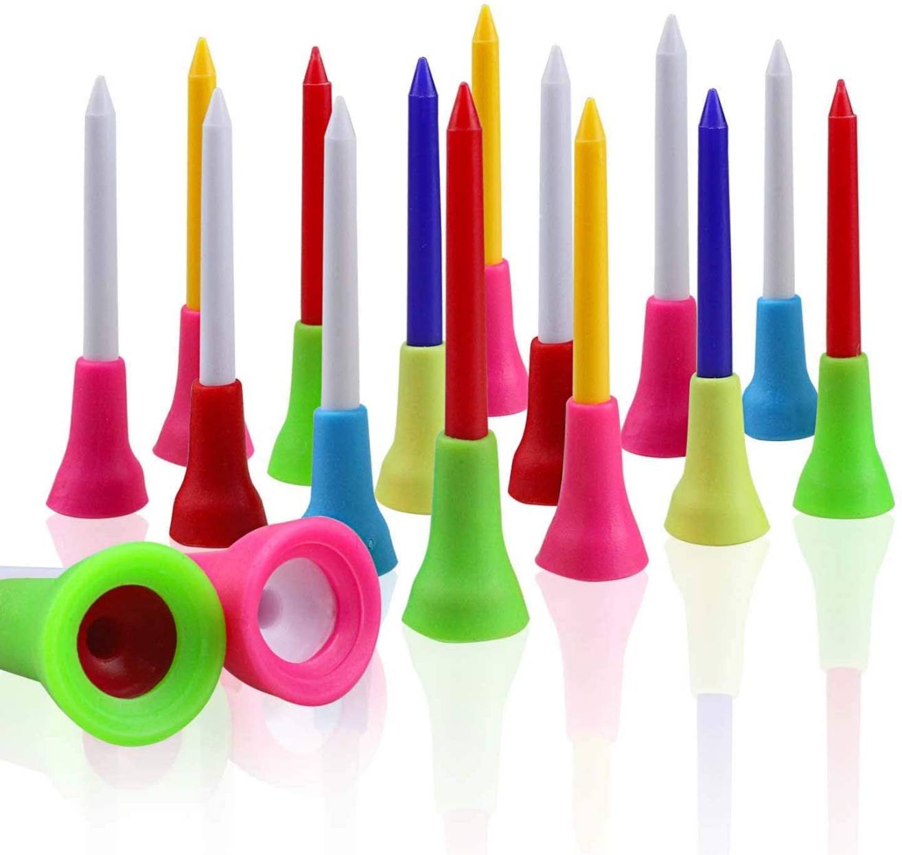 TEE GOLF หัวยาง คละสี PGM QT013 ขนาด 73 มม.