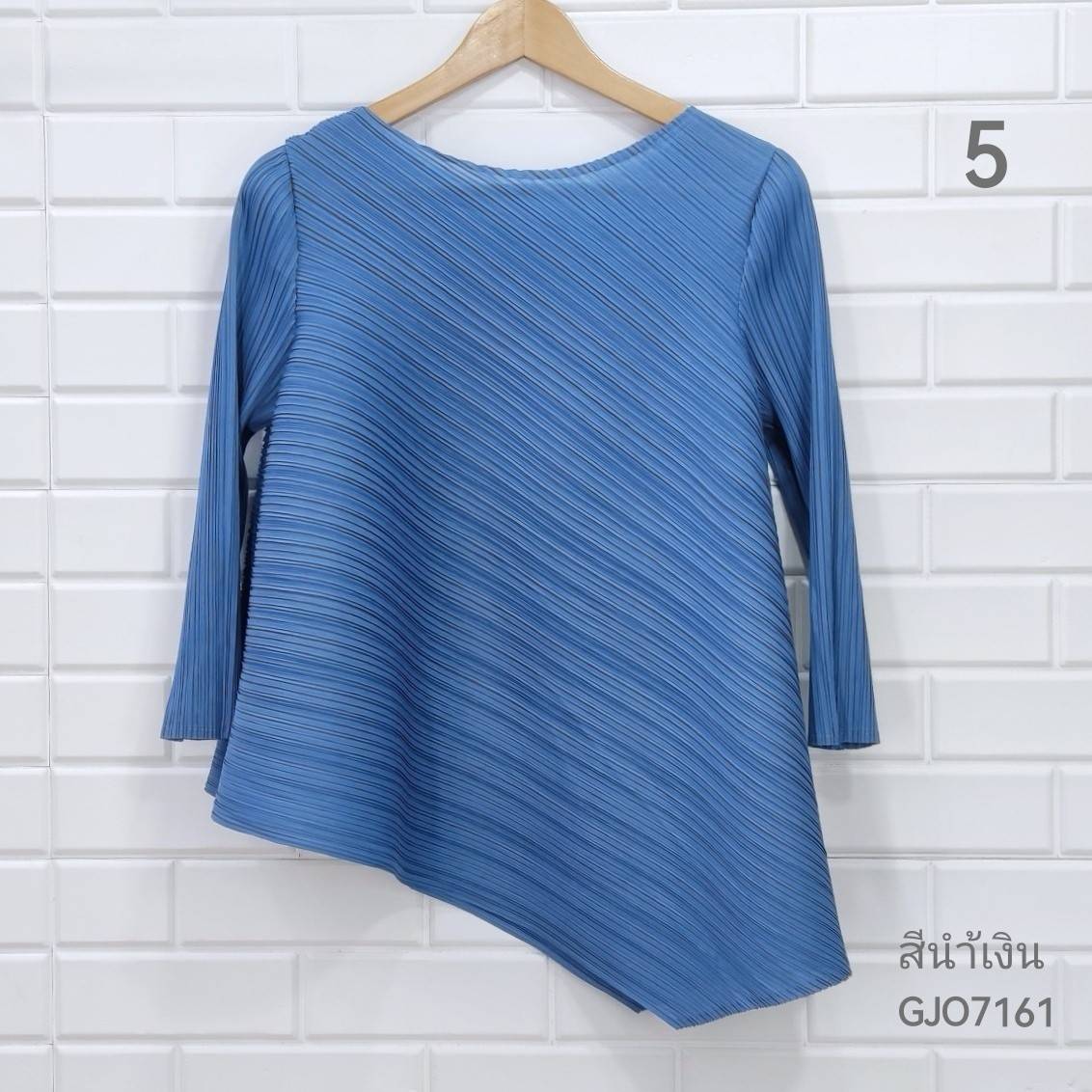 อก 38 นิ้ว 2MUAY รุ่น GJO7161 เสื้อพลีทงานคุณภาพ เสื้อผู้หญิง 13สี FREE SIZE HALF SLEEVE ASYMMETRIC PLEATED TOP