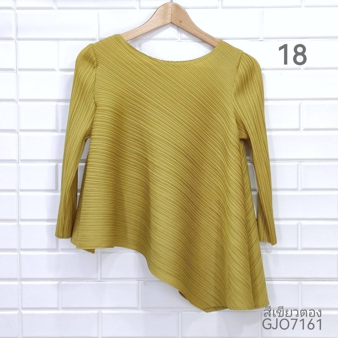 อก 38 นิ้ว 2MUAY รุ่น GJO7161 เสื้อพลีทงานคุณภาพ เสื้อผู้หญิง 13สี FREE SIZE HALF SLEEVE ASYMMETRIC PLEATED TOP