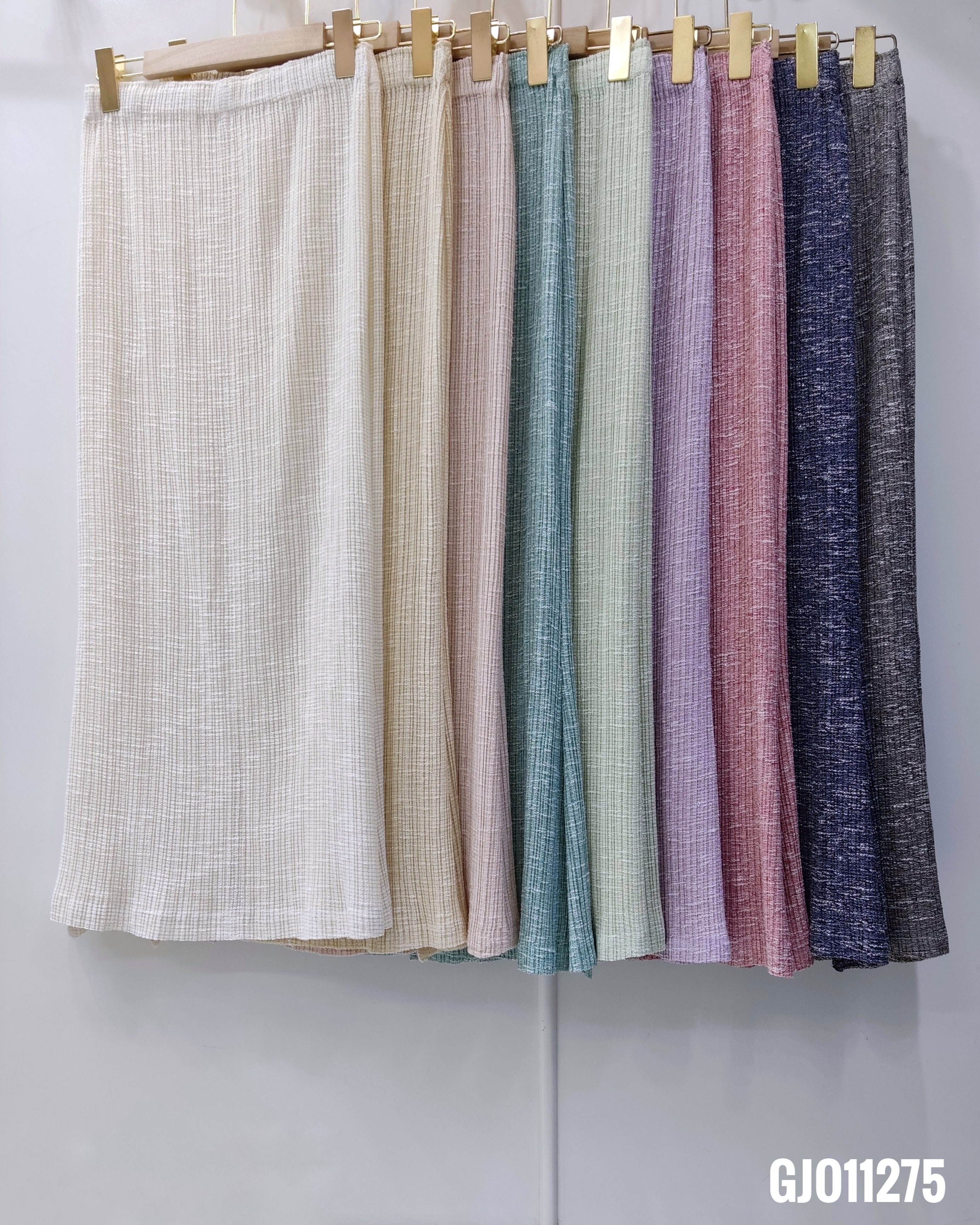 ยาว 34นิ้ว 2MUAY รุ่น GJO11275 กระโปรงอัดพลีท ผ้าKnit MERMAID METALLIC KNIT PLEATED SKIRT 9 สี FREE SIZE