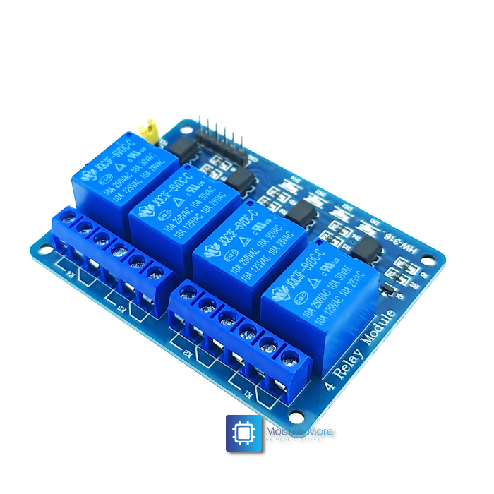 บอร์ดรีเลย์ 5V 4 ช่อง พร้อมตัว optocoupler Relay 5V 4ch with optocoupler ใช้ได้กับทั้ง Arduino และ ESP8266/ESP32