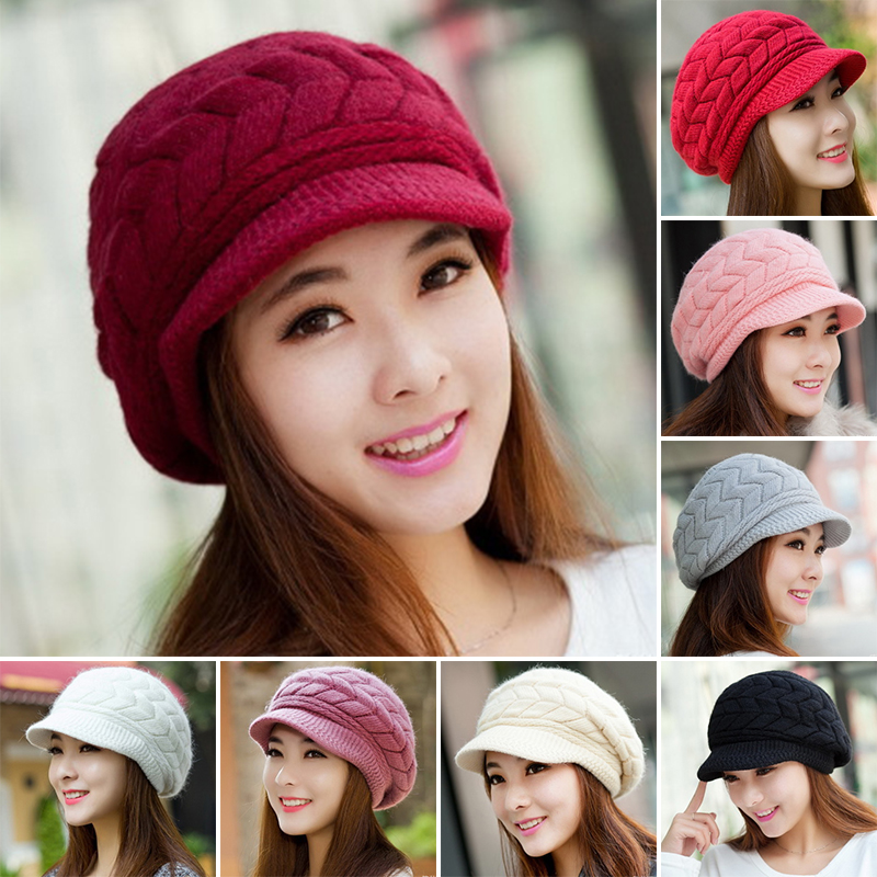 หมวกกันหนาว หมวกไหมพรมกันหนาวบุขน ใส่อุ่นสบายแม่อากาศติดลบ (มี 8 สี)